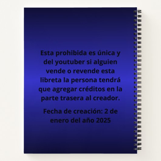 Libreta GMJ YT Notizblock (Rückseite)