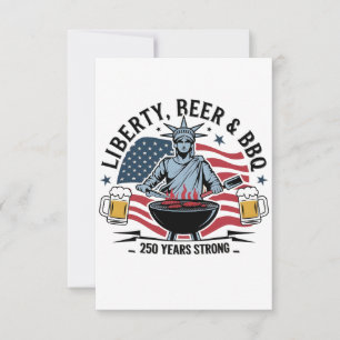 Librity Beer & bbq 250 Jahre Stark 4. Juli Dankeskarte