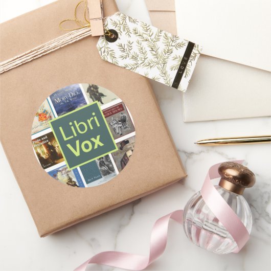 LibriVox-Aufkleberbogen Runder Aufkleber (Schenken)