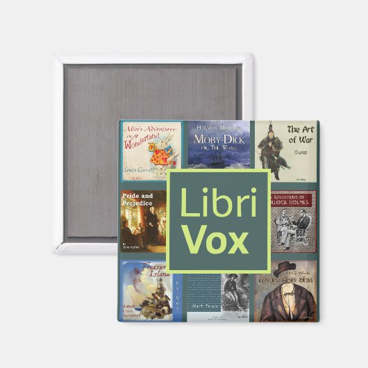 LibriVox Fridge Magnet (Vorderseite/Rückseite)