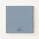 Libro bocetos azul niebla 3D con nombre artista Notizblock (Rückseite)