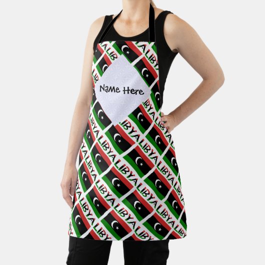 Libya and Libyan Flag Tiled with Your Name Schürze (InSitu)