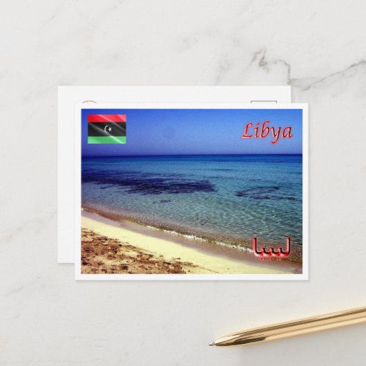 Libya - Beach - Postkarte (Vorderseite/Rückseite Beispiel)