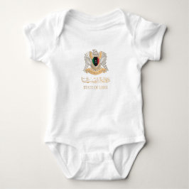 LIBYA FLAG ÜBER LIBYANISCHES EMBLEM ش ع ا ر ل ب ي  BABY STRAMPLER