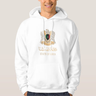 LIBYA FLAG ÜBER LIBYANISCHES EMBLEM ش ع ا ر ل ب ي  HOODIE