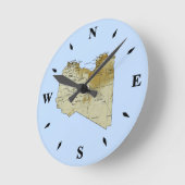 Libya Map Clock Runde Wanduhr (Winkel)