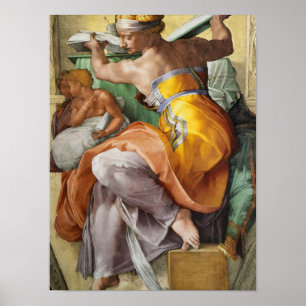 Libyan Sibyl, Sixtinische Kapelle von Michelangelo Poster