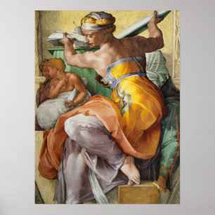Libyan Sibyl, Sixtinische Kapelle von Michelangelo Poster