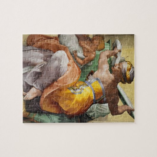 Libyan Sibyl, Sixtinische Kapelle von Michelangelo Puzzle (Horizontal)