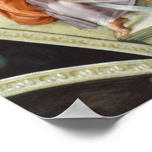 Libyan Sibyl von Michelangelo Poster (Ecke)