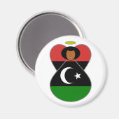 Libyen-Angelflagge Magnet (Vorderseite/Rückseite)