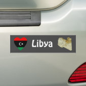 Libyen Flag Herz + Karte Autoaufkleber (Auf Auto)