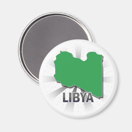 Libyen Flag Map 2.0 Magnet (Vorderseite/Rückseite)