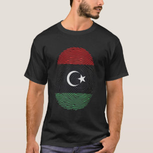 Libyen-Flagge-Fingerabdruck-T-Shirt T-Shirt