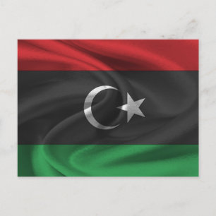 Libyen-Flagge Postkarte