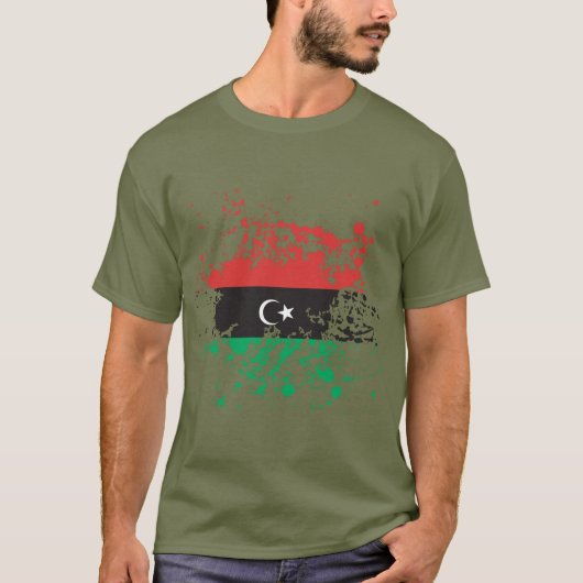 Libyen-Flaggen-Tinten-Spritzer T-Shirt (Vorderseite)