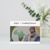 Libyen ~ Gaddafi für immer Postkarte (Stehend Vorderseite)