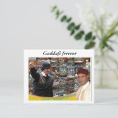 Libyen ~ Gaddafi für immer Postkarte (Stehend Vorderseite)