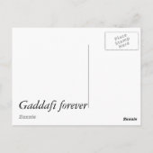 Libyen ~ Gaddafi für immer Postkarte (Rückseite)