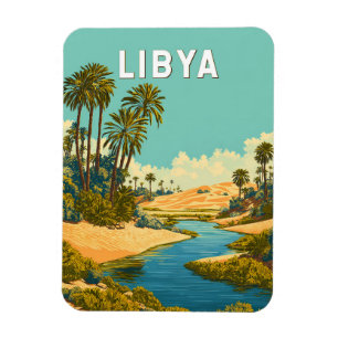 Libyen Illustration Reise Kunst Vintage Magnet