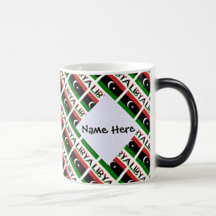 Libyen Libysche Flagge Kacheln Schwarze Personalis Verwandlungstasse