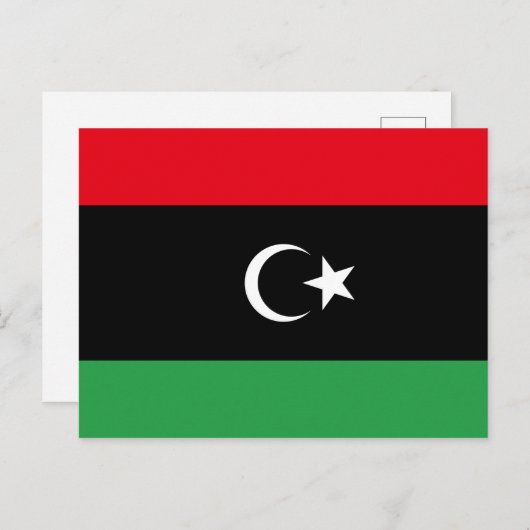 Libyen (libysche Flagge Postkarte) Postkarte (Vorne/Hinten)