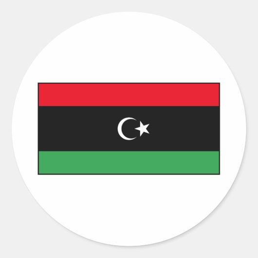 Libyen - libysche Flagge Runder Aufkleber (Vorderseite)