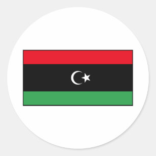 Libyen - libysche Flagge Runder Aufkleber