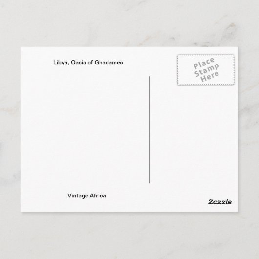 Libyen, Oase von Ghadames Postkarte (Rückseite)