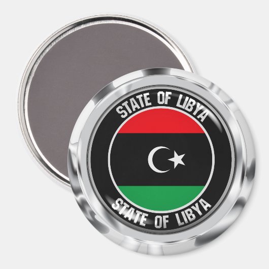 Libyen-Runde Magnet (Vorderseite/Rückseite)