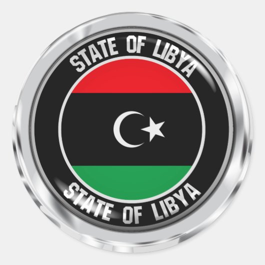 Libyen-Runde Runder Aufkleber (Vorderseite)