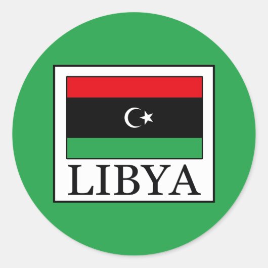 Libyen Runder Aufkleber (Vorderseite)