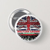 Libyen UK Vereinigtes Königreich British Tree Root Button (Vorne & Hinten)