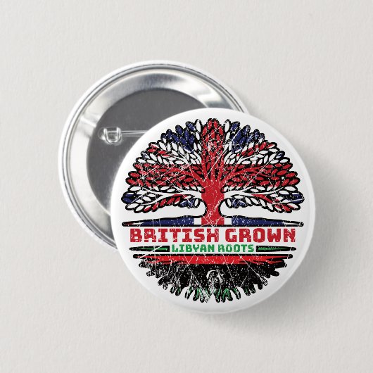 Libyen UK Vereinigtes Königreich British Tree Root Button (Vorne & Hinten)