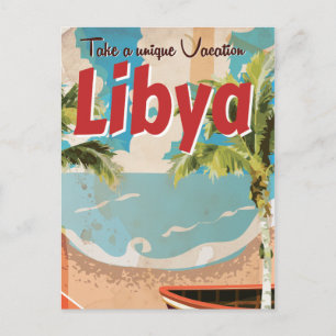 Libyen-Urlaub Klassisches Reiseplakat. Postkarte