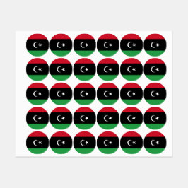 Libyenflagge Etiketten