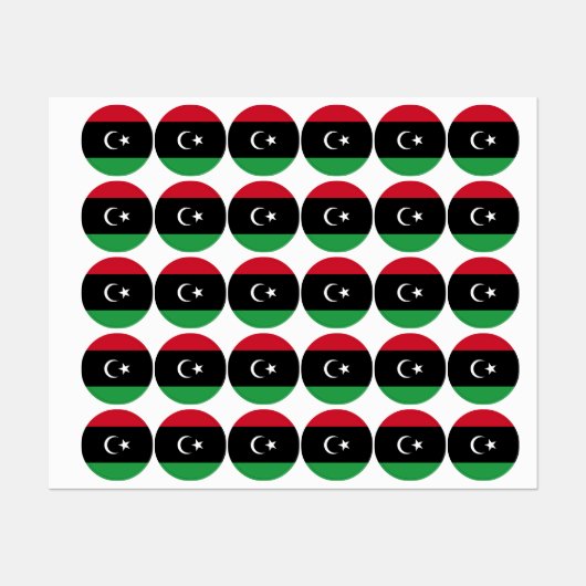 Libyenflagge Etiketten (Blatt)