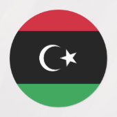 Libyenflagge Etiketten (Design 1)