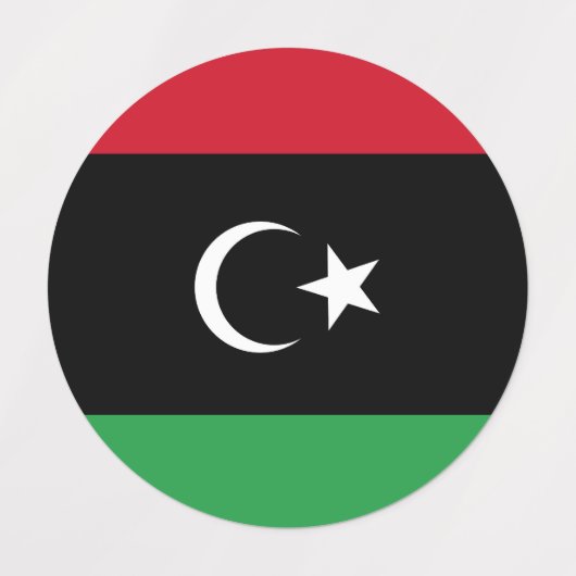Libyenflagge Etiketten (Design 1)
