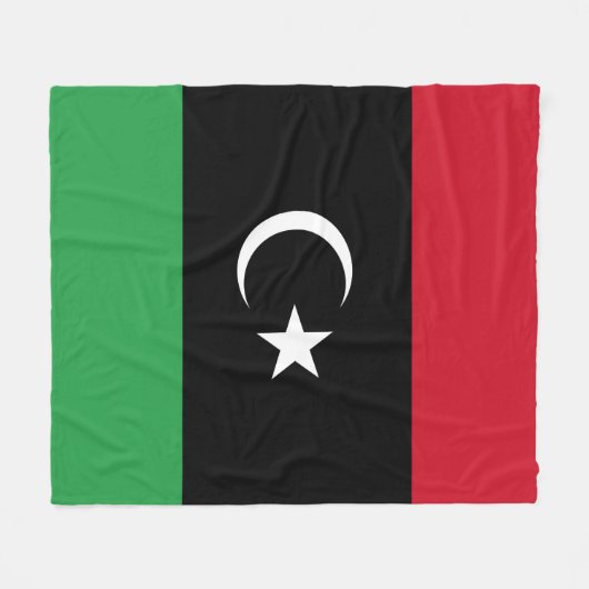 Libyenflagge Fleecedecke (Vorderseite (Horizontal))