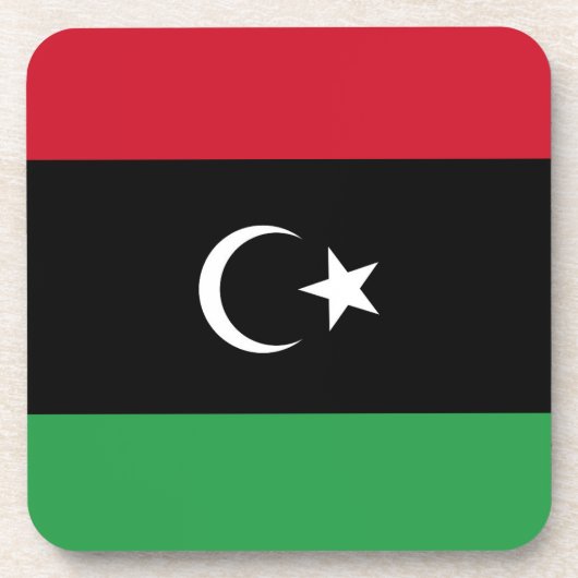 Libyenflagge Getränkeuntersetzer (Vorderseite)