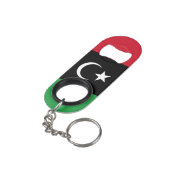 Libyenflagge Mini Flaschenöffner (Rückseite Schrägansicht)
