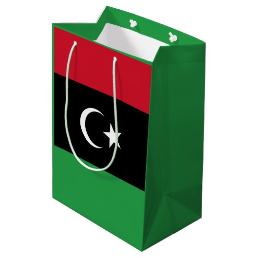 Libyenflagge Mittlere Geschenktüte (Rückseite Schrägansicht)