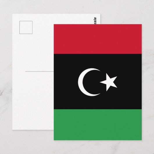 Libyenflagge Postkarte (Vorne/Hinten)