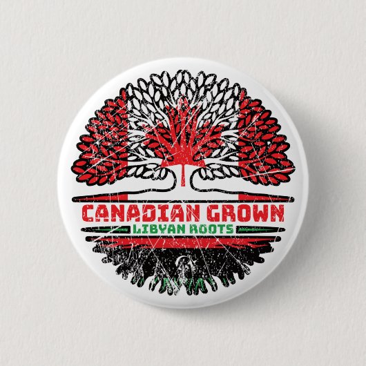 Libysch-Kanadische Tree-Flagge Button (Vorderseite)