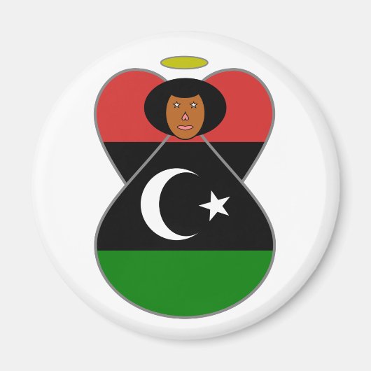 Libysche Engel-Flagge Magnet (Vorne)