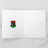 Libysche Engel-Weihnachtsflagge Personalisiert Karte (Innenseite)