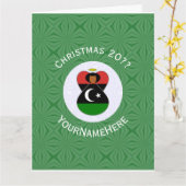 Libysche Engel-Weihnachtsflagge Personalisiert Karte (Gelbe Blume)