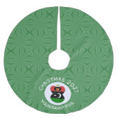 Libysche Engel-Weihnachtsflagge Personalisiert Polyester Weihnachtsbaumdecke (Vorderseite)