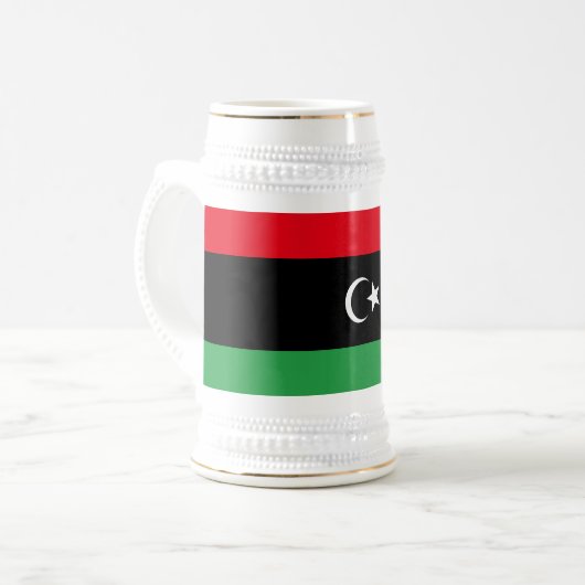 libysche Flagge Bierglas (Vorderseite Links)